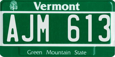 VT license plate AJM613