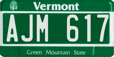 VT license plate AJM617
