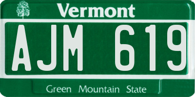 VT license plate AJM619