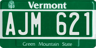 VT license plate AJM621