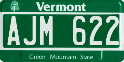 VT license plate AJM622