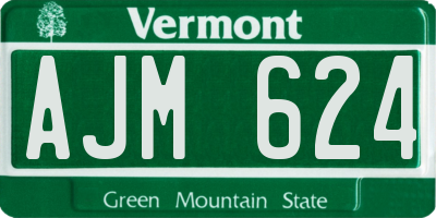 VT license plate AJM624