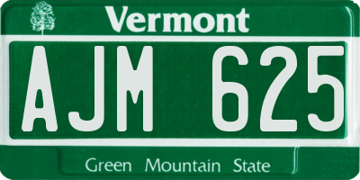 VT license plate AJM625