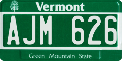 VT license plate AJM626