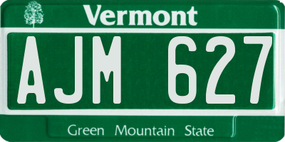 VT license plate AJM627