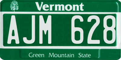 VT license plate AJM628