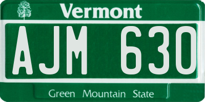 VT license plate AJM630