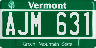 VT license plate AJM631