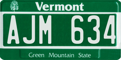 VT license plate AJM634
