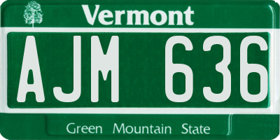 VT license plate AJM636