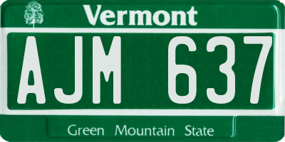VT license plate AJM637