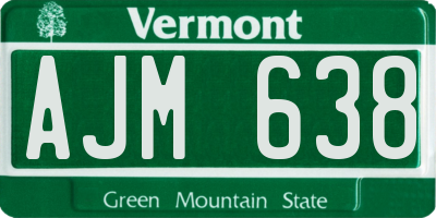 VT license plate AJM638