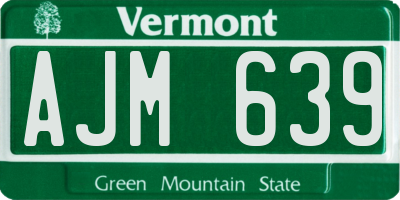 VT license plate AJM639