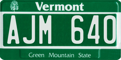 VT license plate AJM640