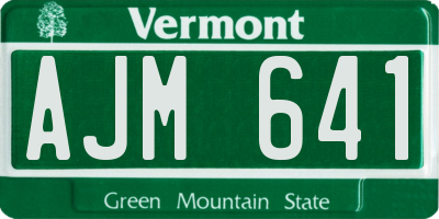 VT license plate AJM641