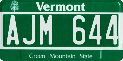 VT license plate AJM644