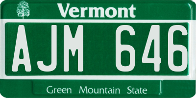 VT license plate AJM646