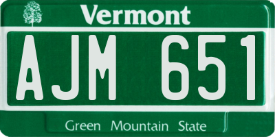 VT license plate AJM651