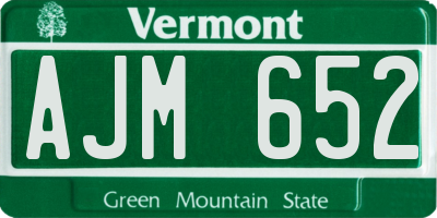 VT license plate AJM652