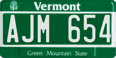 VT license plate AJM654
