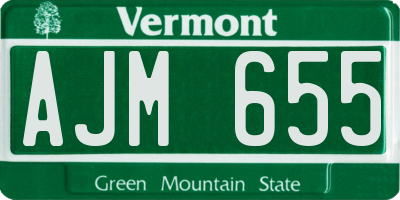 VT license plate AJM655