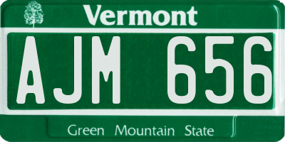 VT license plate AJM656