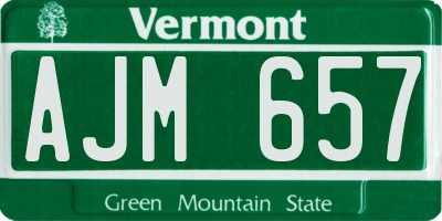 VT license plate AJM657