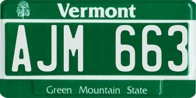 VT license plate AJM663
