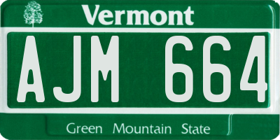 VT license plate AJM664