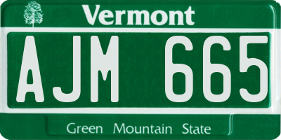 VT license plate AJM665