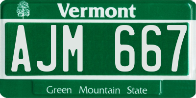 VT license plate AJM667