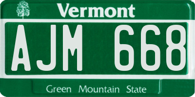 VT license plate AJM668