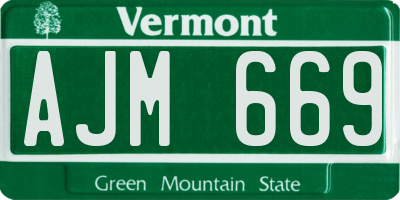 VT license plate AJM669