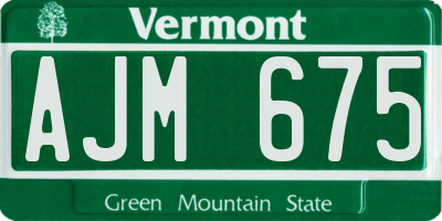 VT license plate AJM675