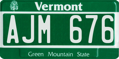 VT license plate AJM676
