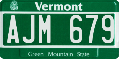 VT license plate AJM679