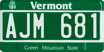 VT license plate AJM681