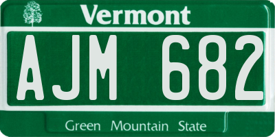 VT license plate AJM682
