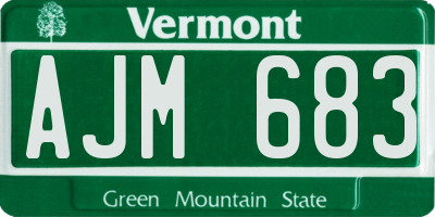 VT license plate AJM683