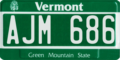 VT license plate AJM686