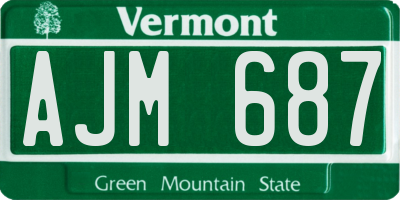 VT license plate AJM687