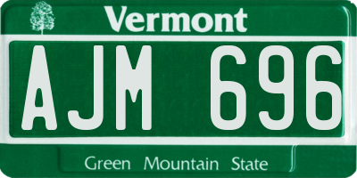 VT license plate AJM696