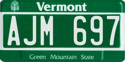 VT license plate AJM697