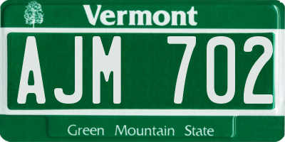 VT license plate AJM702