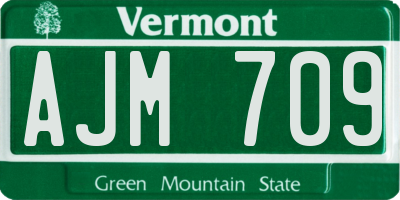 VT license plate AJM709