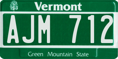 VT license plate AJM712