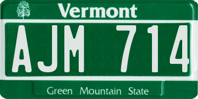 VT license plate AJM714
