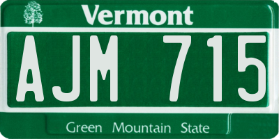 VT license plate AJM715