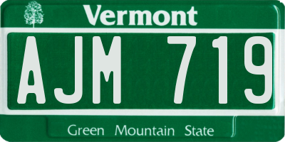 VT license plate AJM719