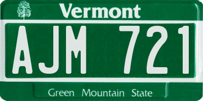 VT license plate AJM721